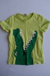 H&M, T-shirt grön med krokodil (2-pack) strl. 112-116