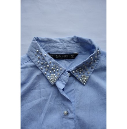 Zara Basic, Skjorta med prldetaljer strl. XS